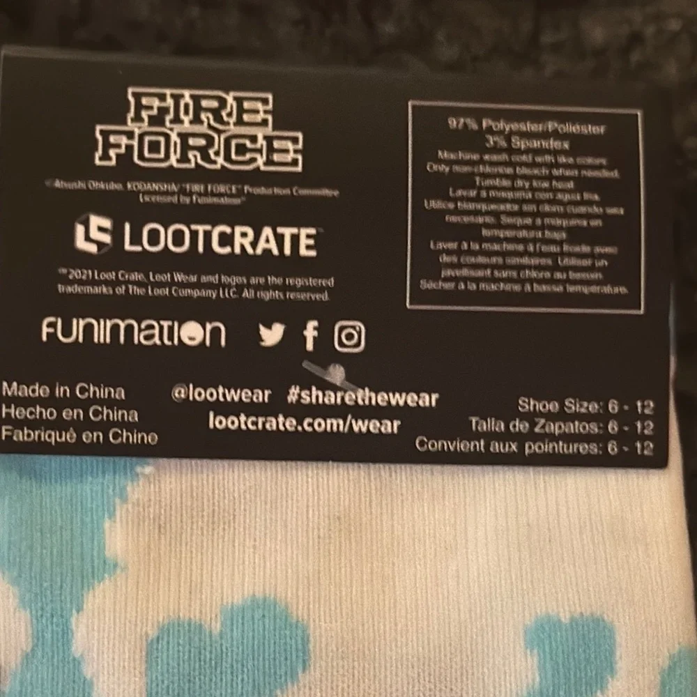 Lootwear FIRE FORCE Exclusive Crew Socks
